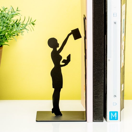 Balvi boekensteun The library zwart metaal