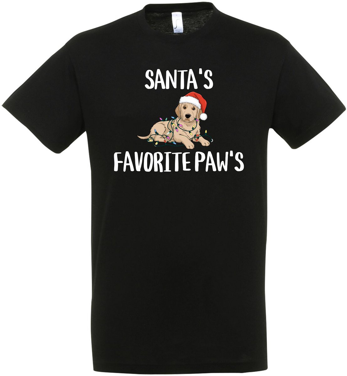 Santa’s Favourite Paw’s T-shirt - Unisex - Kerst - Honden - Christmas - Feestdagen - Kerst T-shirt - Grappig T-shirt - Kerstman - Foute kerst - Maat L