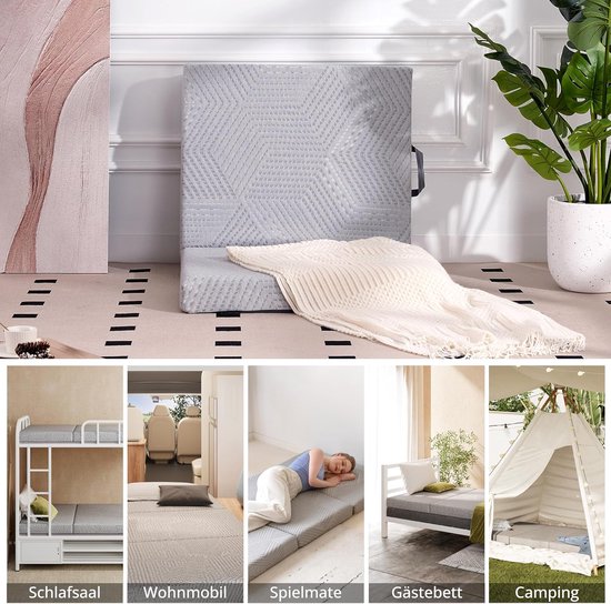 Vouwmatras 75 x 195 cm - Inklapbaar en Comfortabel Gastenbed - Ideaal voor Reizen, Camping en Thuisgebruik van Unipatch — afbeelding 4