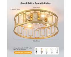 Plafondventilator met Verlichting en Afstandsbediening - Elegant en Ruimtebesparend Ontwerp