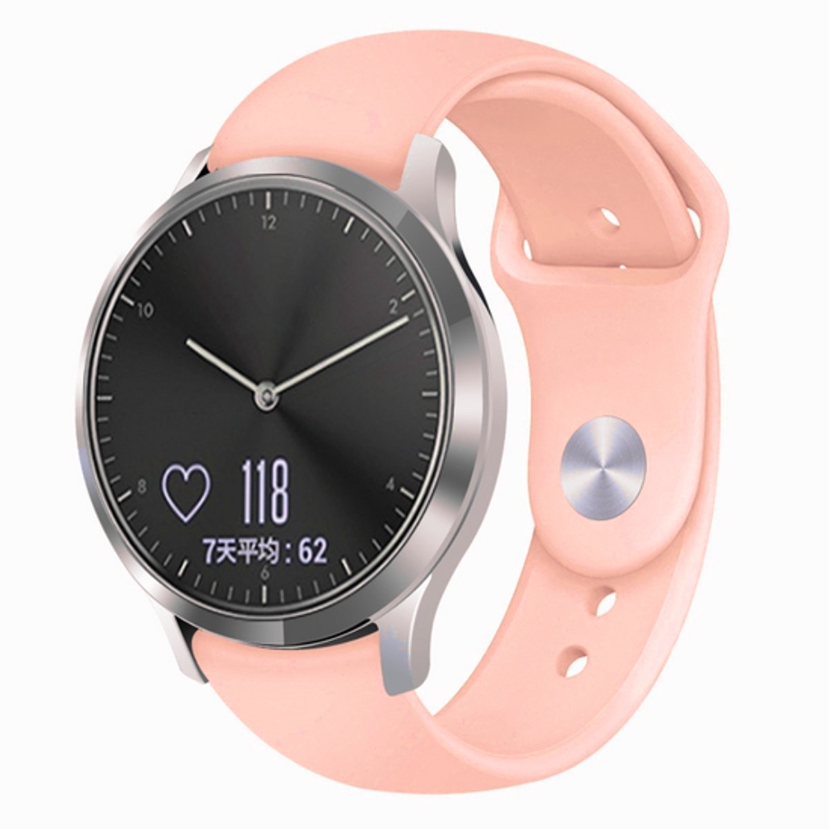 By Qubix - Geschikt voor Garmin bandje - 18mm - Geschikt voor Garmin Venu 4 - 41mm - Sportbandje - Maat: Small - Zalm roze