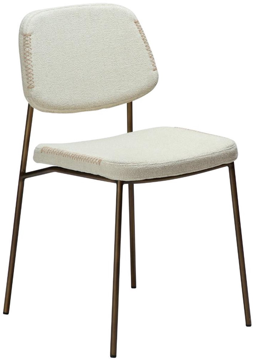 Menta Dan-Form eetkamerstoel bouclé wit.