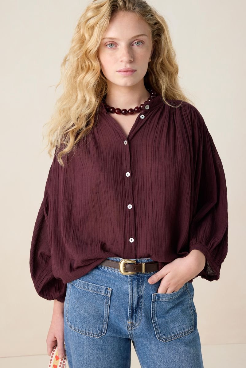 Sissy-Boy - Donkerbruine oversized blouse
