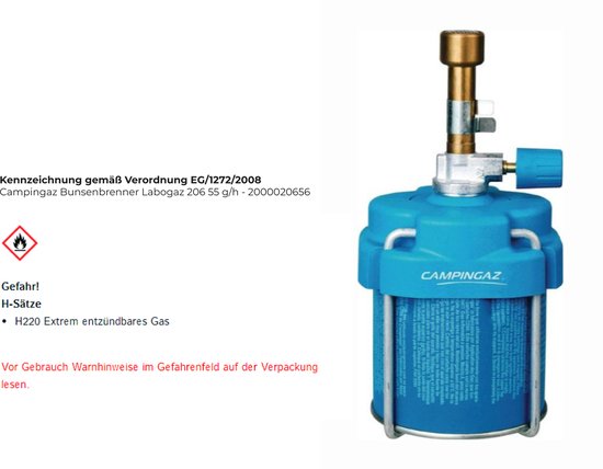 Campingaz - Laboratoriumbrander - Labogaz 206 - Regelbare vlam van Campingaz — afbeelding 4