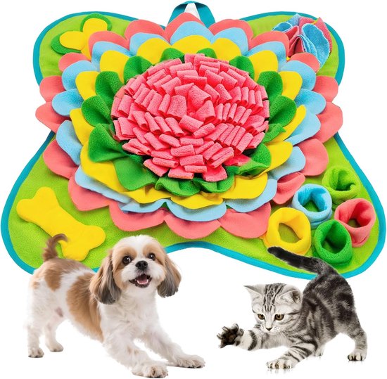 Snuffelmat hond-Snuffelmat voor huisdieren - voermat voor honden - 50*50cm-voor honden -Honden speelgoed - Puppy speelgoed - Speelmat - Snackmat - interactief snuffelspel met snacks - verzacht verveling en angst