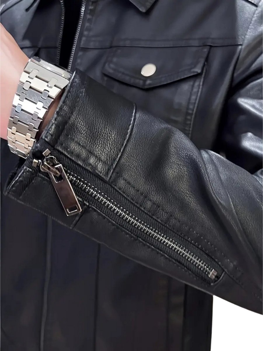 Bovista Kunst Leren Jas - Leather Jacket - Lederen Jas - Bomberjack - Pilotenjack - Blazer - Biker - Motorjas - Motormuis - Heren - Maat L – foto 3