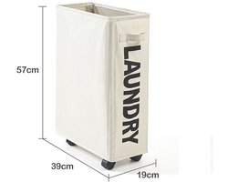 Opvouwbare Wasmand Deluxe - Wasmand met Wielen - Grote Capaciteit - Waterdicht & Multifunctioneel - Beige