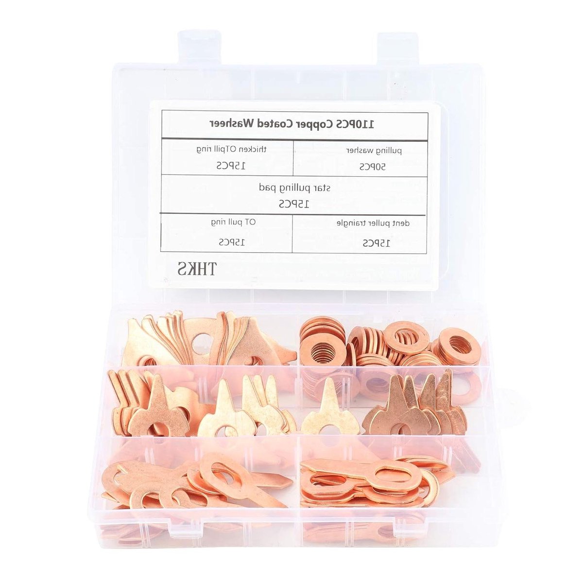 Allecto plus - Driehoek Dent Trekken, 110 stuks Puller Ringen Auto Body Reparatie Gereedschap Set met OT Rond