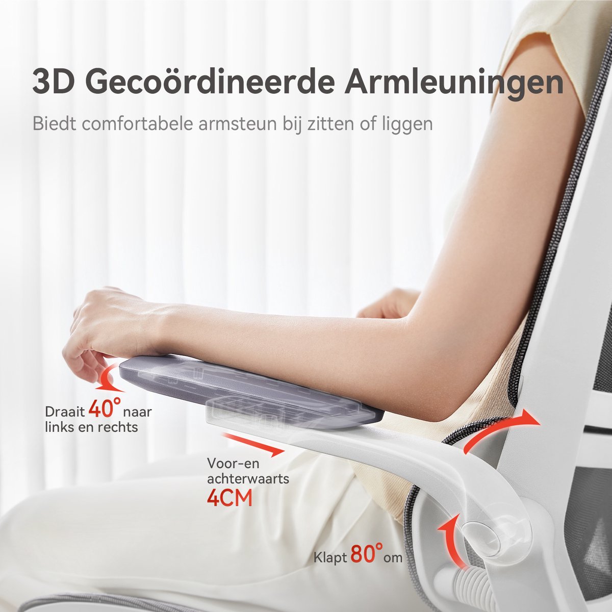SIHOO M59AS Ergonomische Bureaustoel - 3D Opklapbare - afbeelding 3