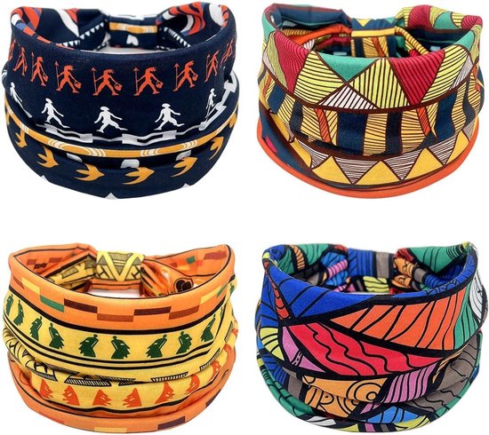 Allecto plus - Afrikaanse Hoofdbanden Boheemse Hoofddoeken Retro Gedrukte Stretch Hoofddoek Sport Yoga