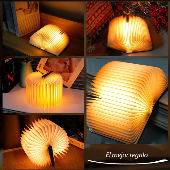 Opvouwbare LED Boeklamp met Oplaadbare USB-C en Warm Wit Licht - Perfect voor Cadeaus en Thuisdecoratie van Gingko — afbeelding 2
