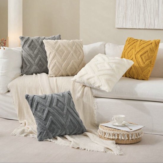 Kussenhoezen Set Van 2, Teddy Fleece Donzige Sierkussenhoezen, Pluche Kussenhoes Voor Bescherming Van Bank, Slaapkamer, Auto, Huis, Decoratieve Met