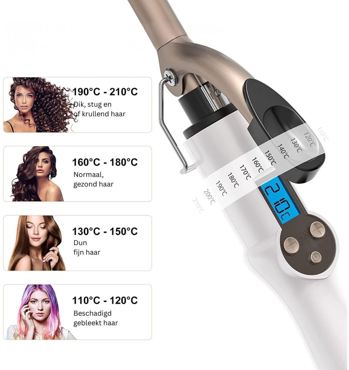 MKSS® Wafeltang Krultang voor Dik en Dun Haar - afbeelding 2