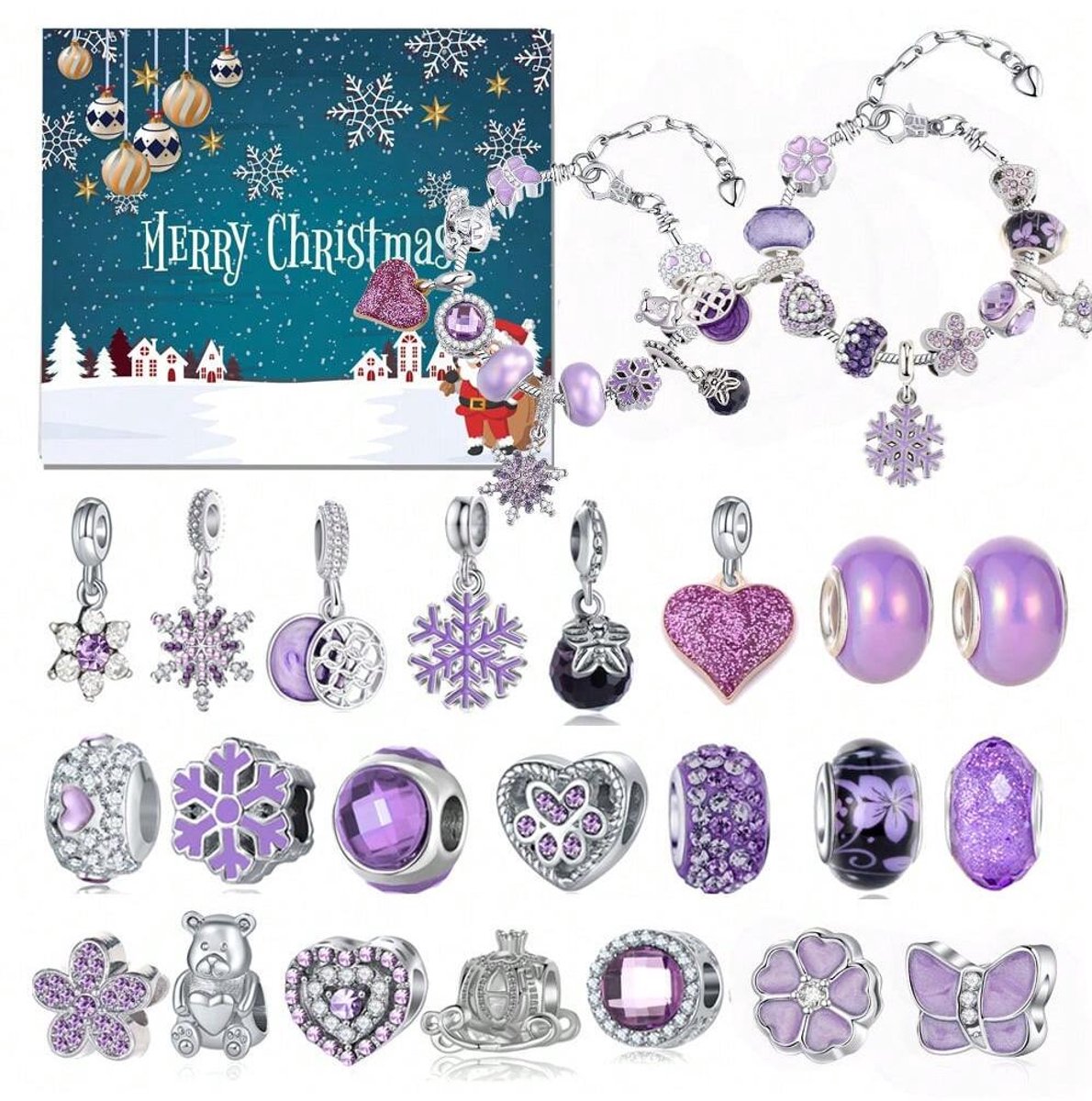 Adventskalender 2026 meisjes-Adventskalender voor meisjes sieraden-24 stuks DIY Adventskalender armband sieraden knutselen