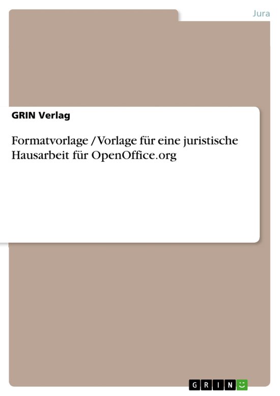 Formatvorlage / Vorlage für eine juristische Hausarbeit fü ... - cover