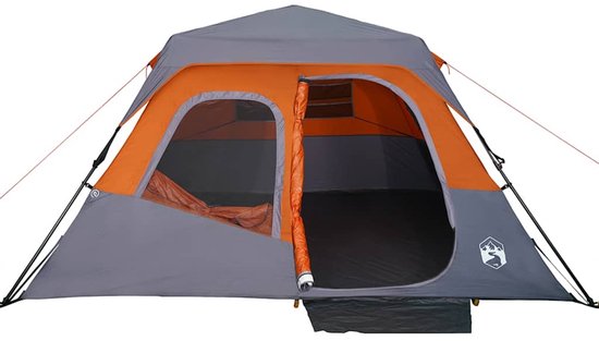 vidaXL - Tent - 6-persoons - waterdicht - snelontgrendeling - grijs - en - oranje van Vidaxl — afbeelding 5