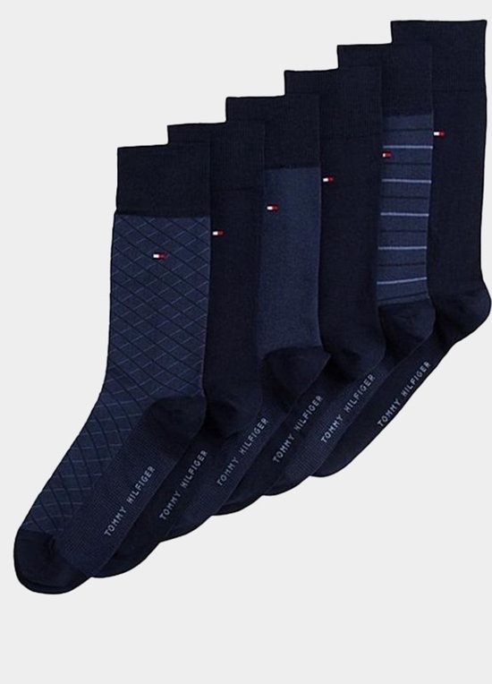 Tommy Hilfiger Herensokken Giftbox 6-Pack Navy