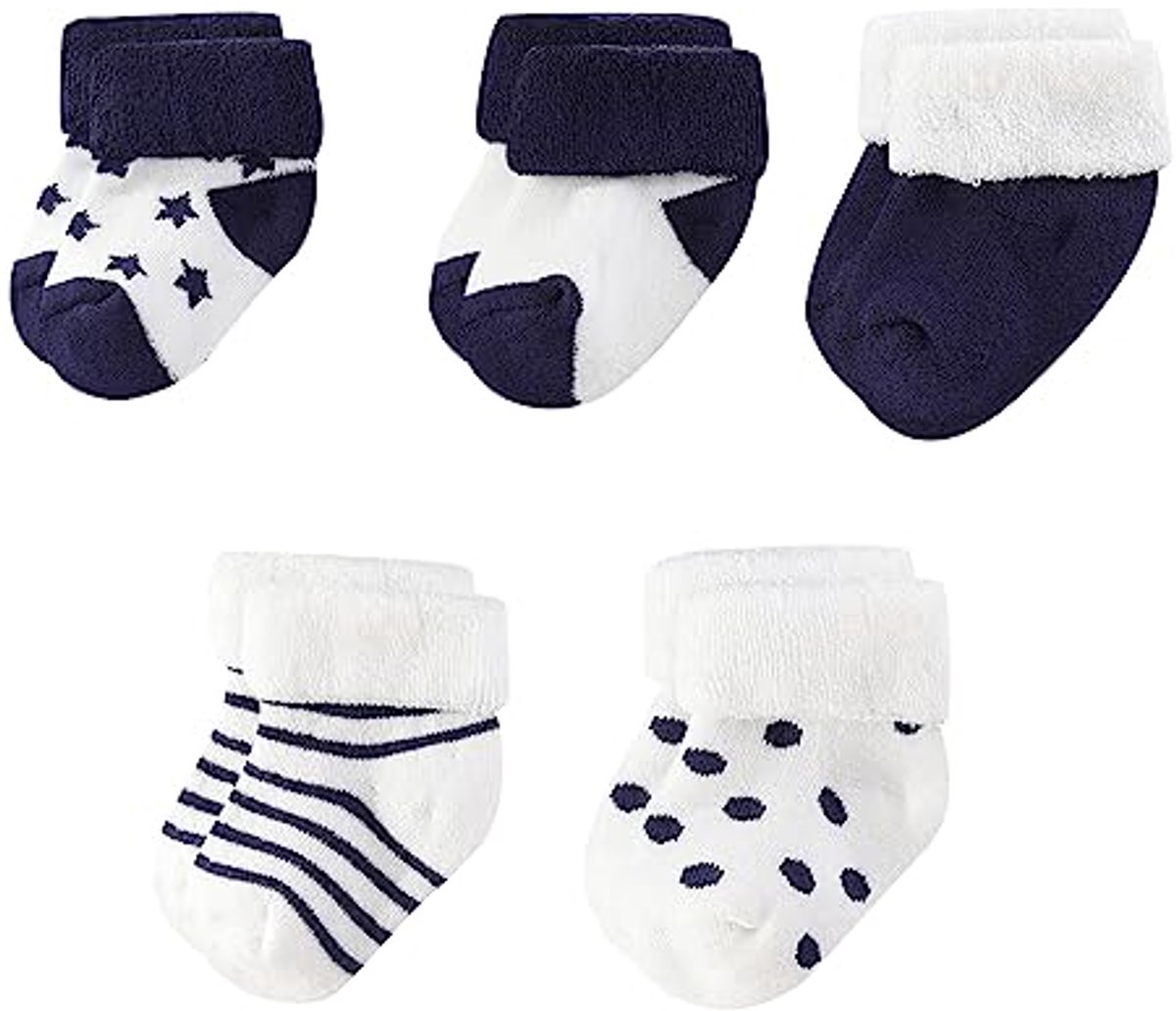 Warme Katoenen Baby Sokken 5 Pack voor 0-12 maanden