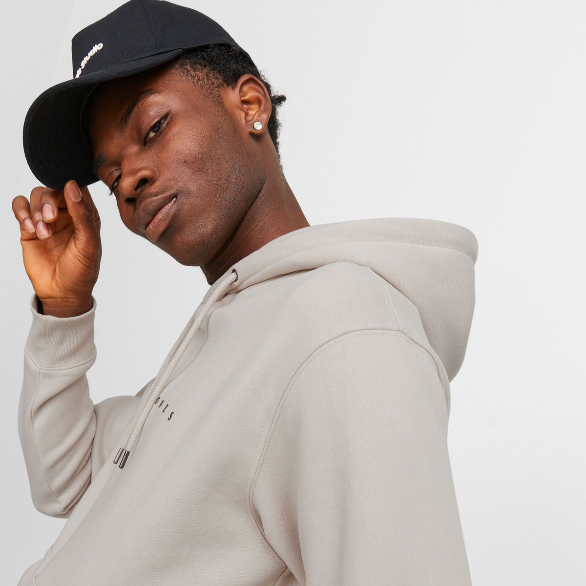 JACK & JONES Star jj sweat hood regular fit - heren hoodie katoenmengsel met capuchon - beige — afbeelding 10