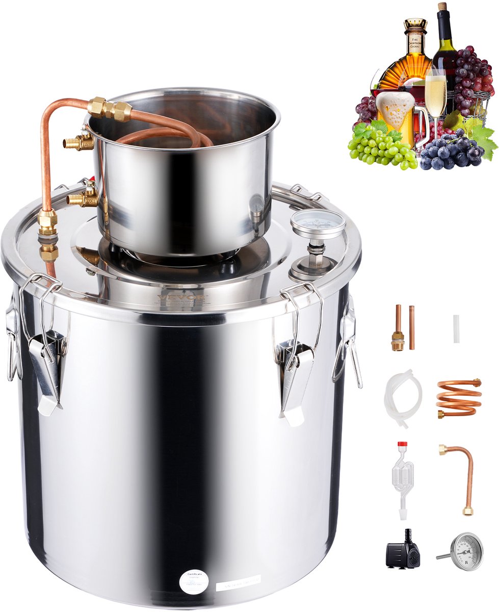 VEVOR 30l Alcoholdistilleerder Moonshine Still Roestvrij Staal