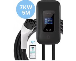 Bar2Charge® Wallbox Laadpaal – 7 kW – Type 2 – 1-fase – 5m kabel – IP65 – 32A (8–32A instelbaar) – Met app & RFID-kaarten