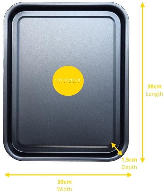 4-pack - bakplaat en braadlade set - 38 cm, bakplaten van 35 cm en 28 4-pack - bakplaat en braadlade set - 38 cm, bakplaten van 35 cm en 28