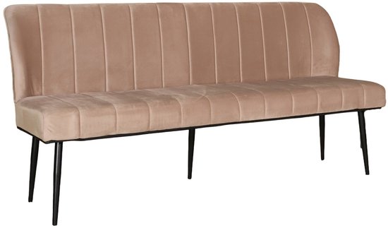 Canapé de salle à manger 180cm Sally canapé champagne en velours canapé de table à manger 3 places