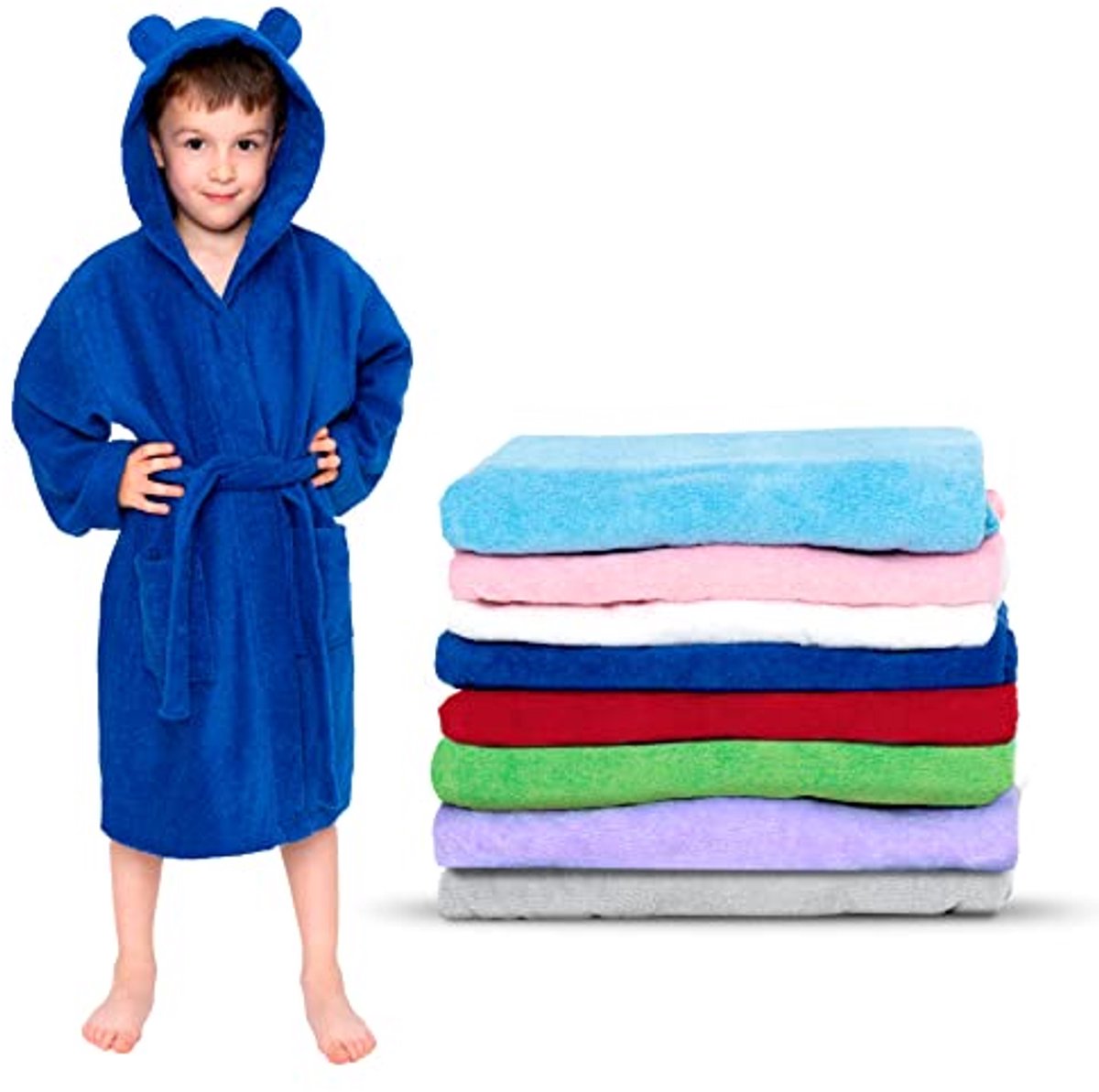 Zachte en Donzige Kinderbadjas met Capuchon - Microvezel (100% Polyester) - OEKO-TEX® Gecertificeerd