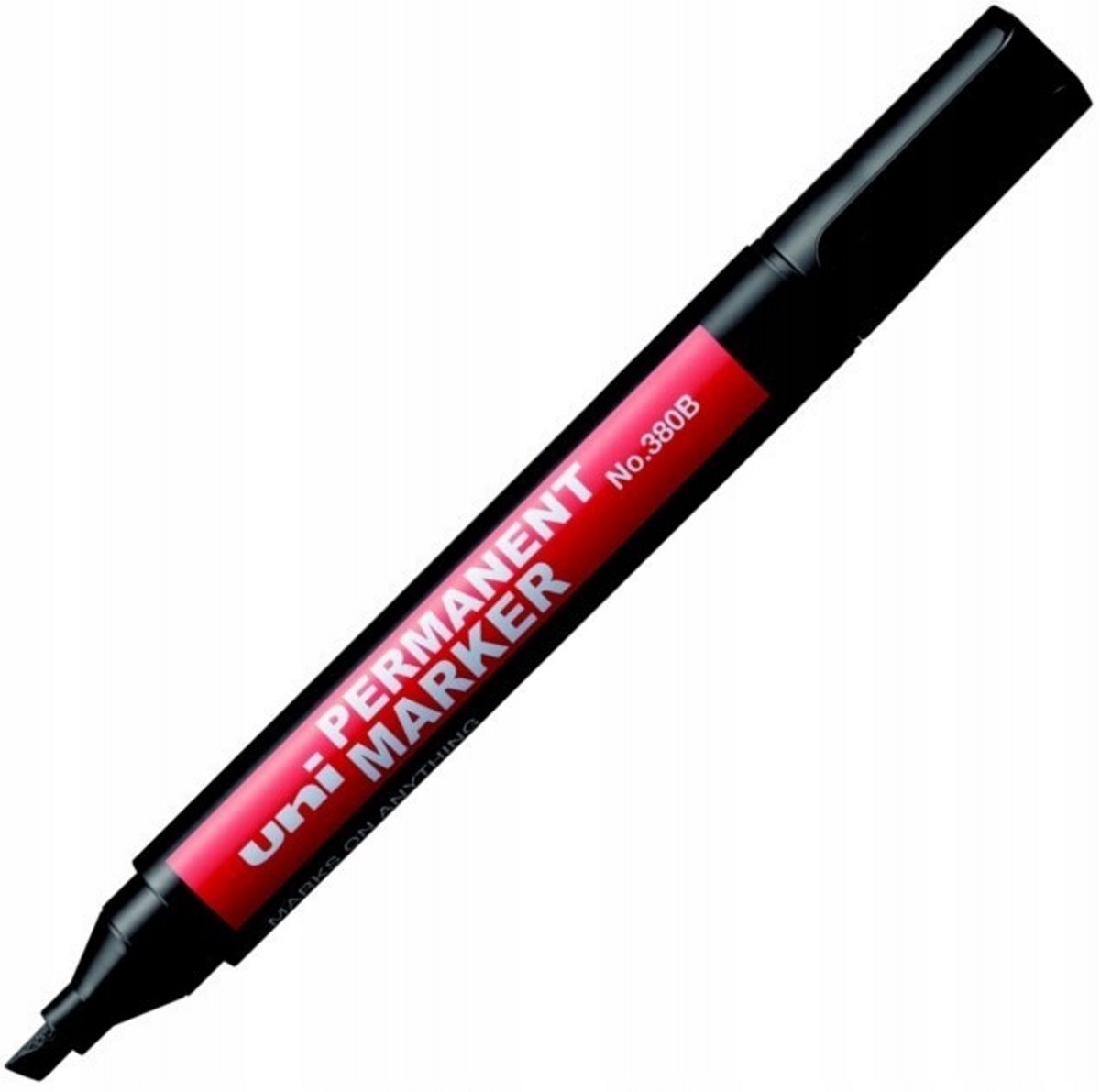 Uni Permanent Marker 380B Zwarte Stompe Punt 1-4,5mm