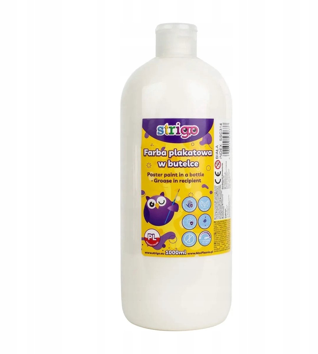 Strigo Plakkaatverf Fles 1000 ml - Wit