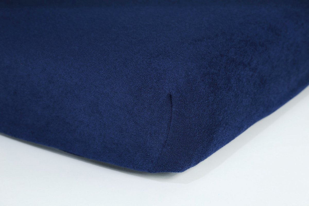 Frotee Hoeslaken met Elastiek 160x200cm - Donkerblauw