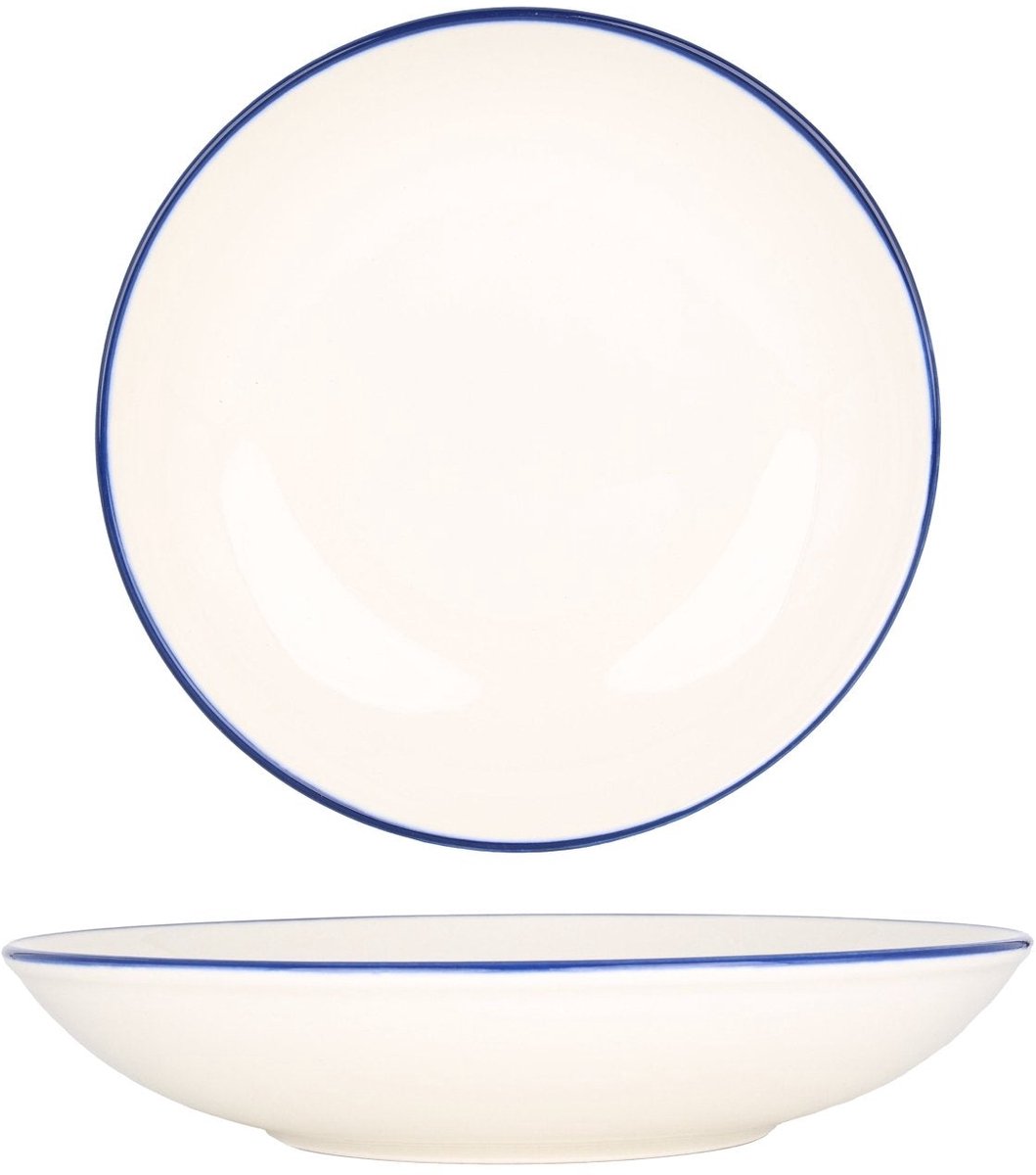 Bonna Diepbord - Linea Blue - Porselein - 25 cm (1300cc) - set van 6