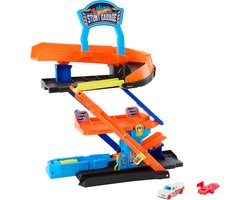 Hot Wheels City Transformerende Stuntgarage speelset en metalen speelauto