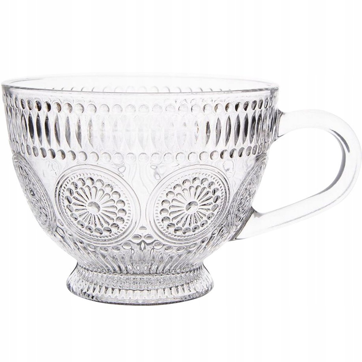Grote Glazen Mok met Oor en Voet - 430ml - Decoratief