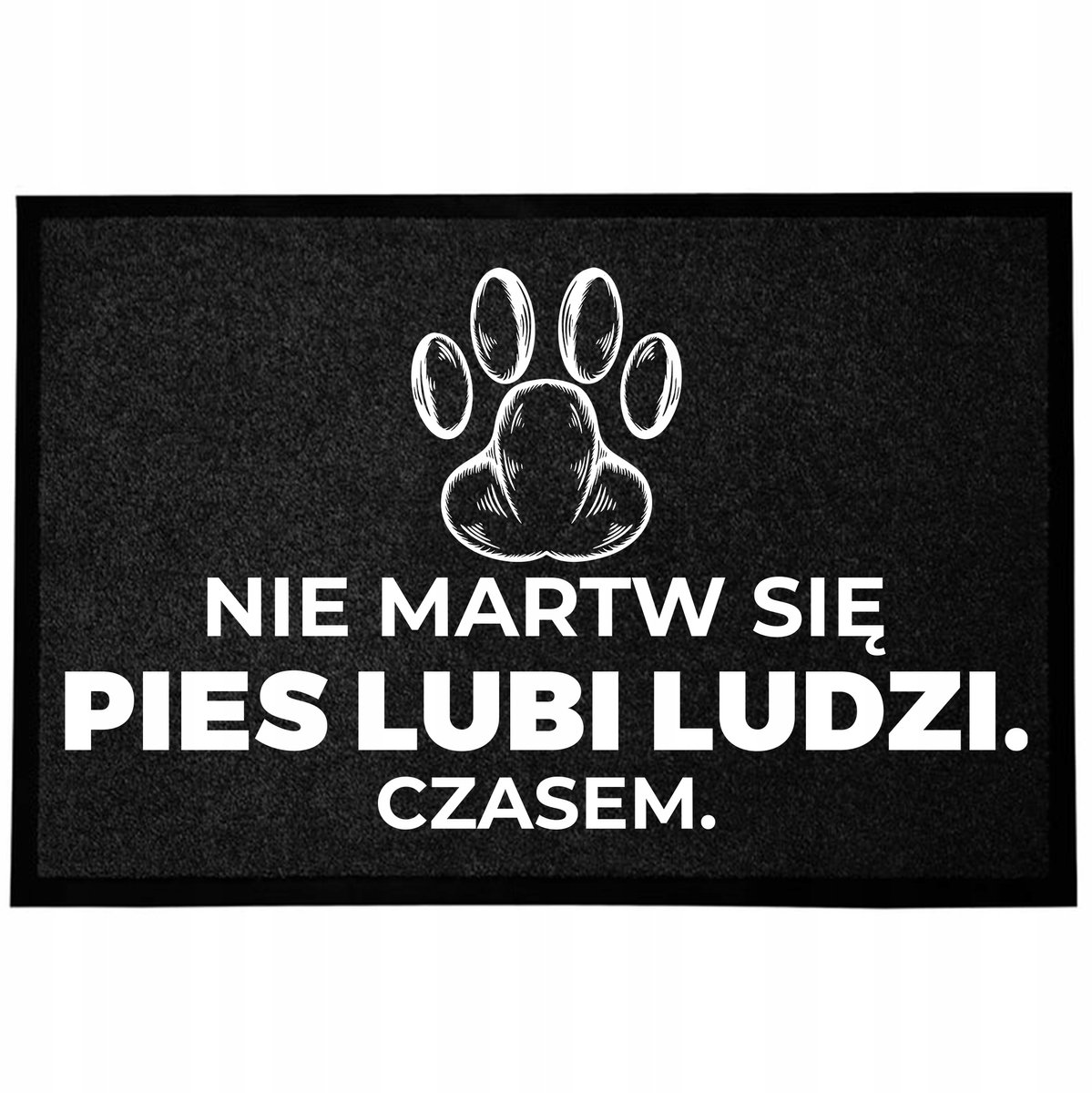 Zwarte Deurmat 40x60cm met Grappige Antislip Print