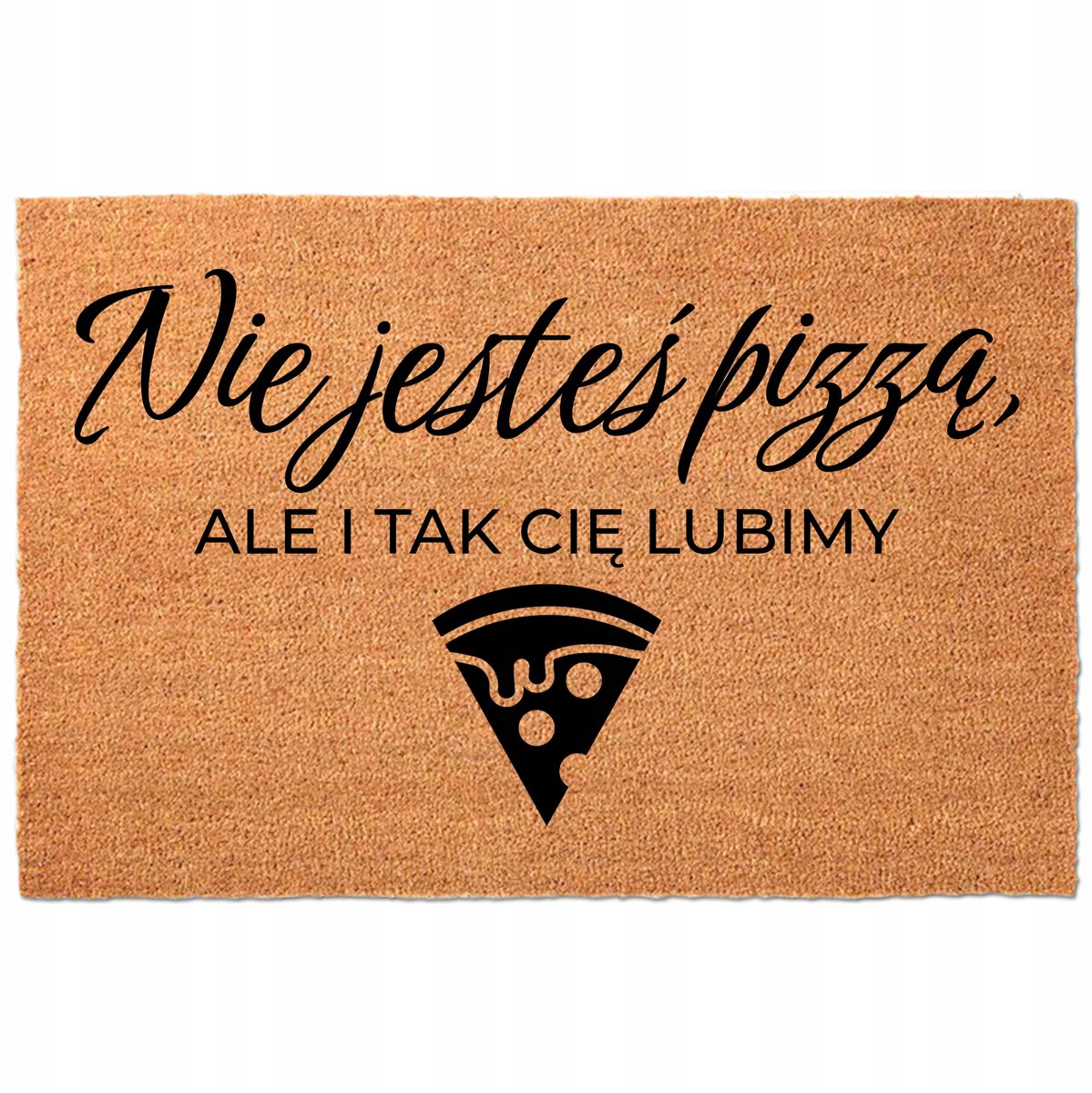Cocos Mat Deurmat 40x60cm Beige met Tekst 'Not Pizza, Well Nice'