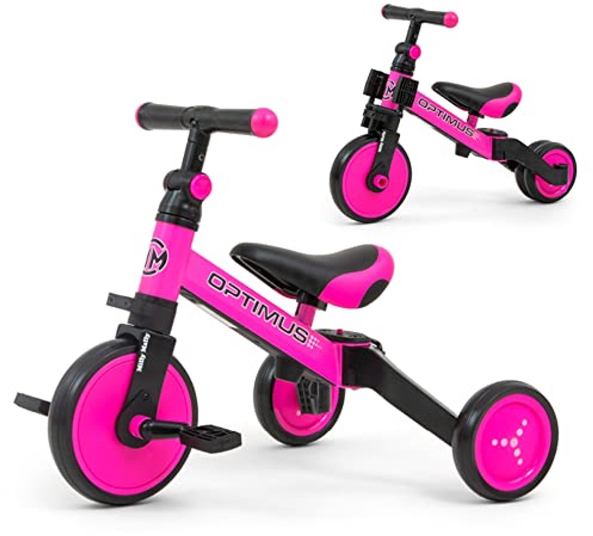 3-in-1 Kinderfiets voor Jonge Kinderen - Driewieler, Loopfiets en Glijder in Roze