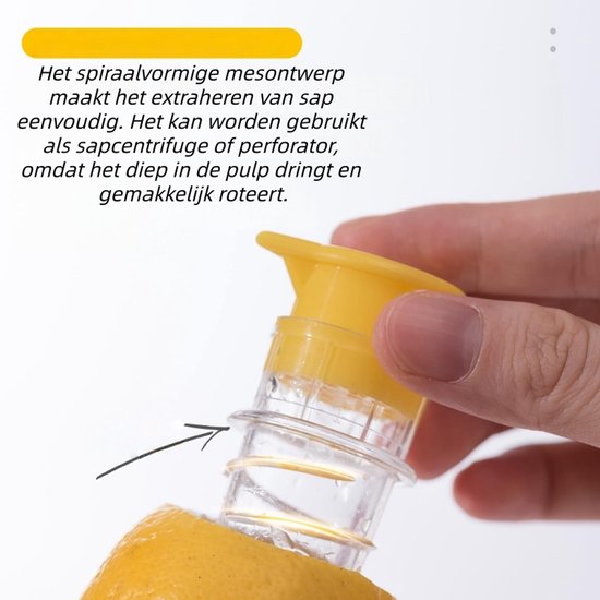 1 stuk - Handmatige citroenpers - met schroefdop, gemakkelijk te reinigen kunststof, verse sapmaker - geel — afbeelding 2