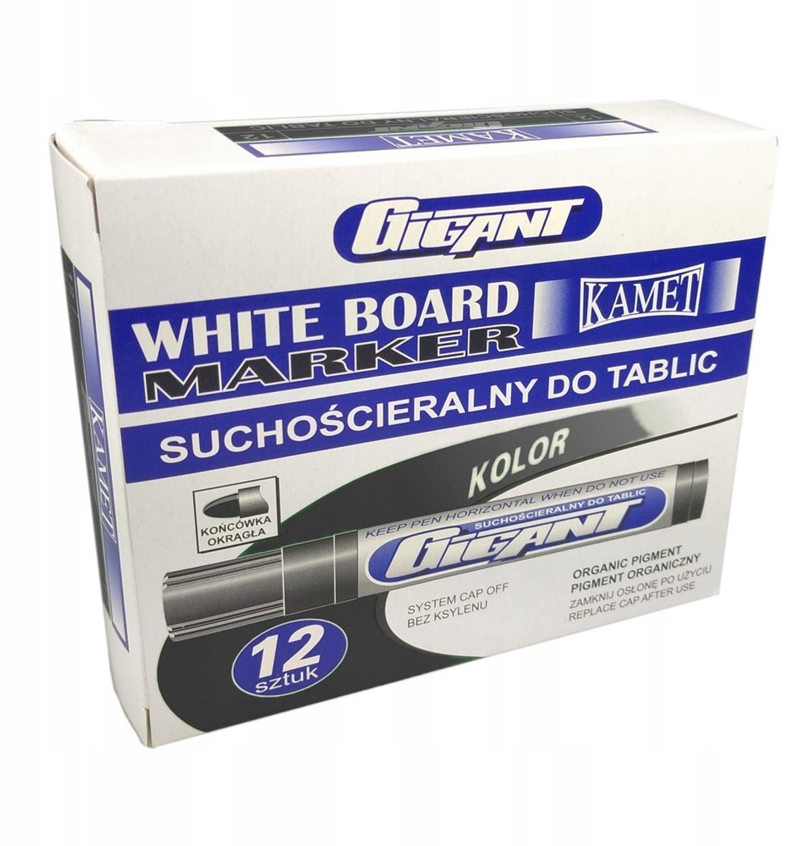 Kamet Gigant Zwart Whiteboard Markers - Set van 12