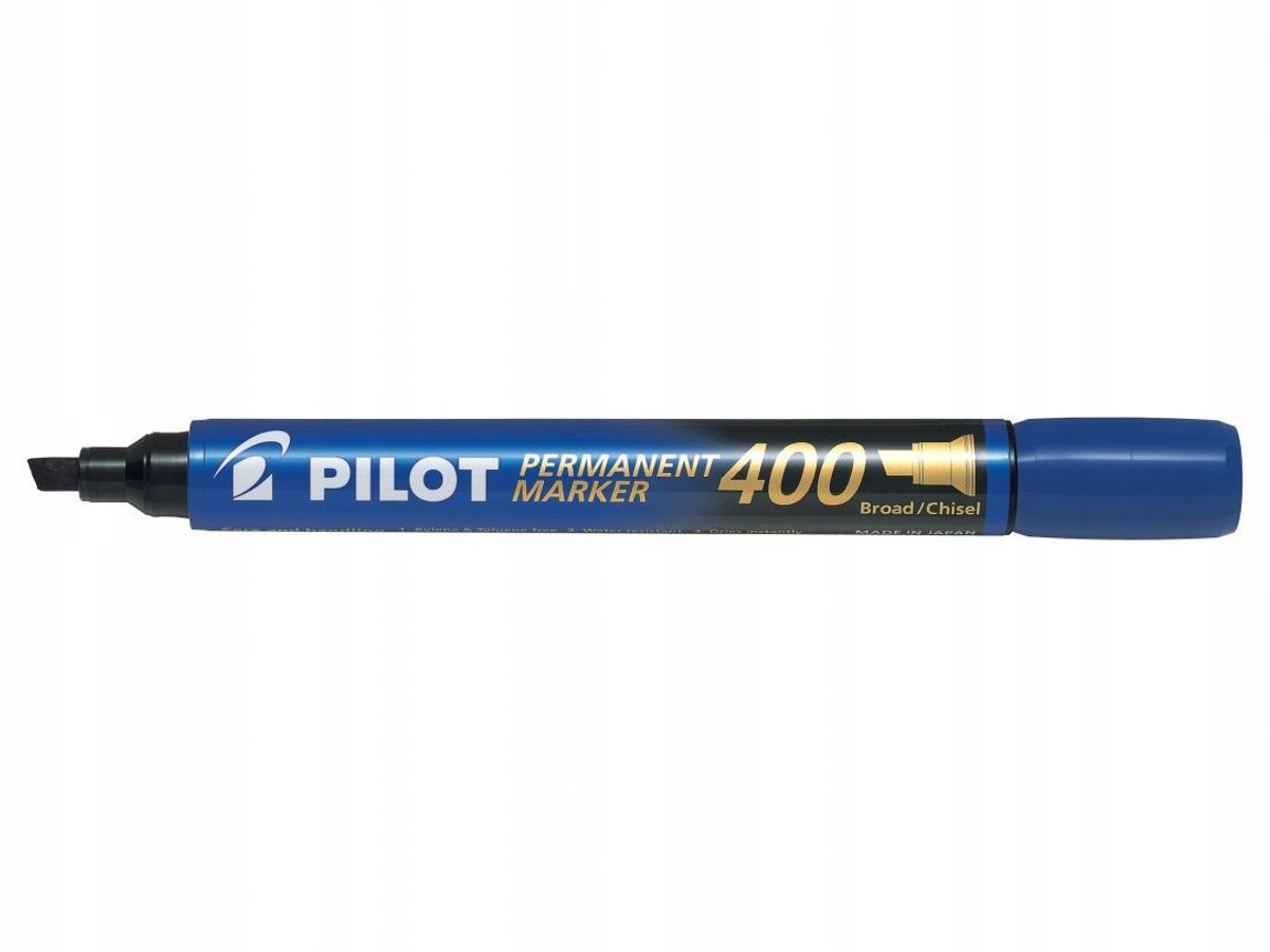 Blauwe Permanente Marker met Schuine Punt 4mm - Sneldrogend & Watervast