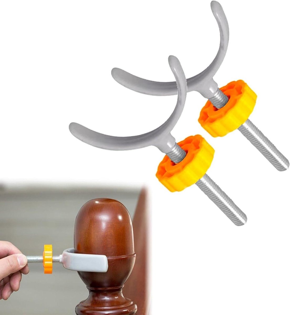 Image of Accessoires voor veiligheidspoorten - Set van 2 stuks in oranje - Geschikt voor baby- en traphekjes, honden- en huisdierpoorten