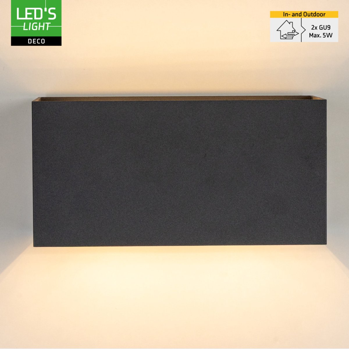 LED’S LIGHT DECO Buitenlamp zonder Lichtbron - Verstelbare Kappen - 2x G9 Fitting - Waterdicht IP65 Wandarmatuur - Tuinverlichting Gevel - Voor Binnen en Buiten - Antraciet