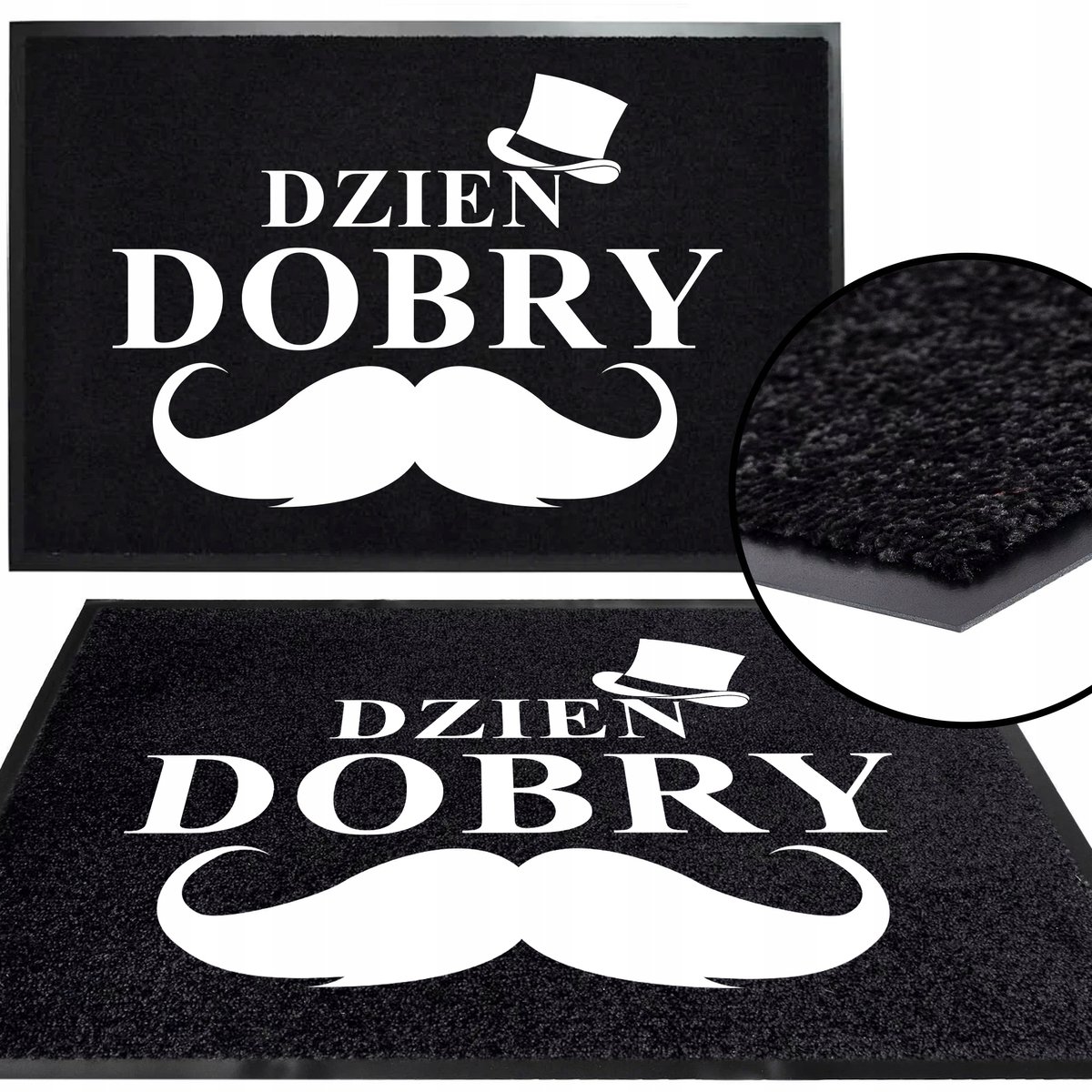 Zwarte Deurmat 40x60cm met 'Good Day' Tekst - Antislip