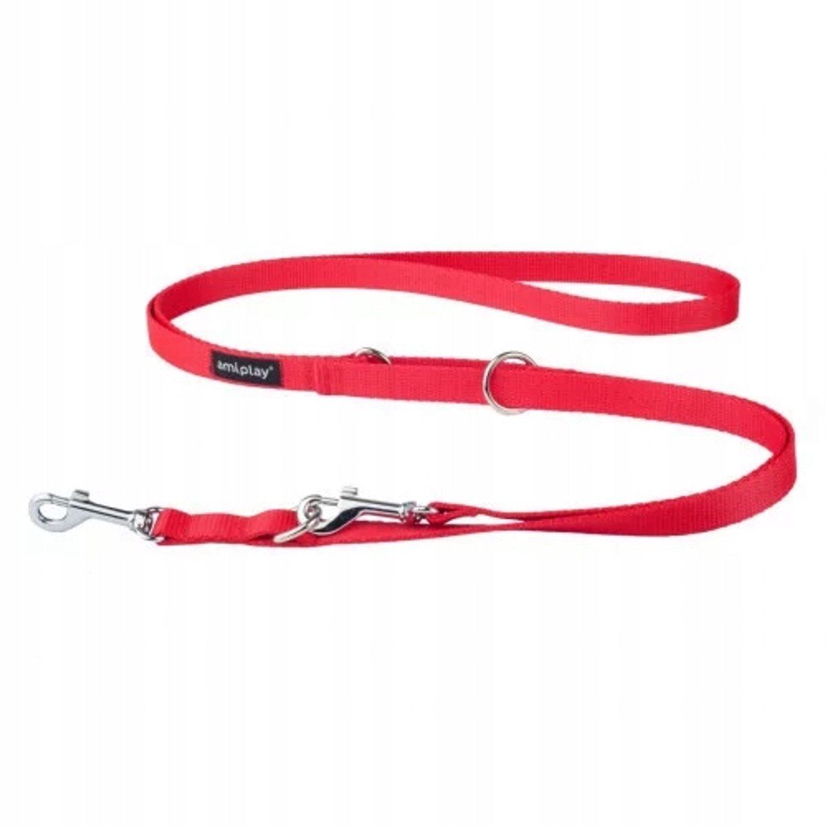 AMIPLAY BASIC Verstelbare Hondenlijn L 6-in-1 Rood 100-200cm