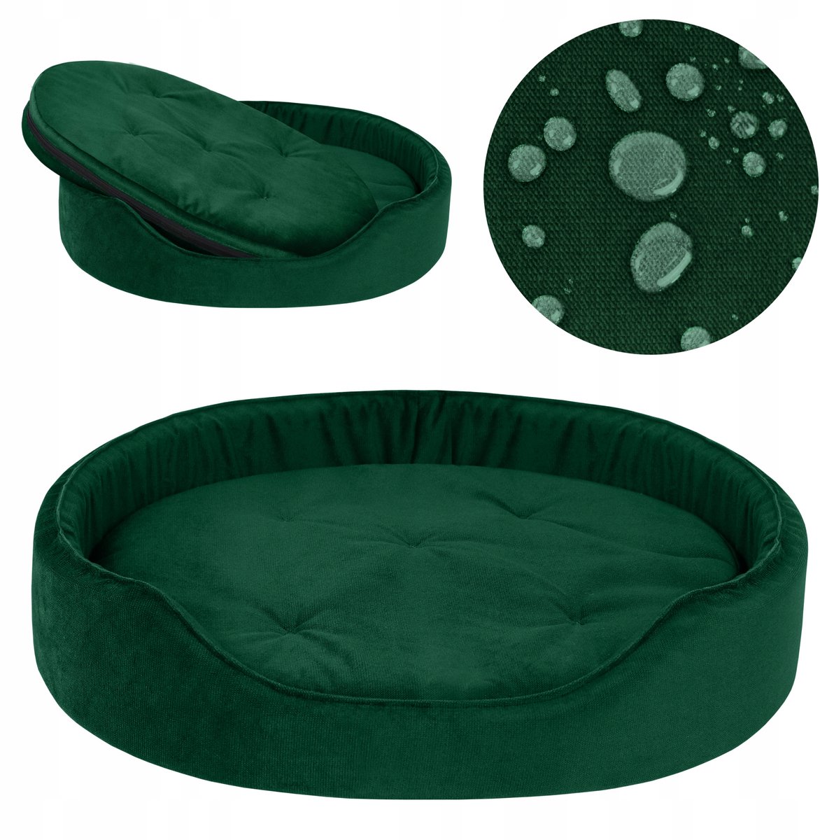 Groen Hondenbed Waterdicht Velvet Sofa 50x45 cm - Zacht & Duurzaam