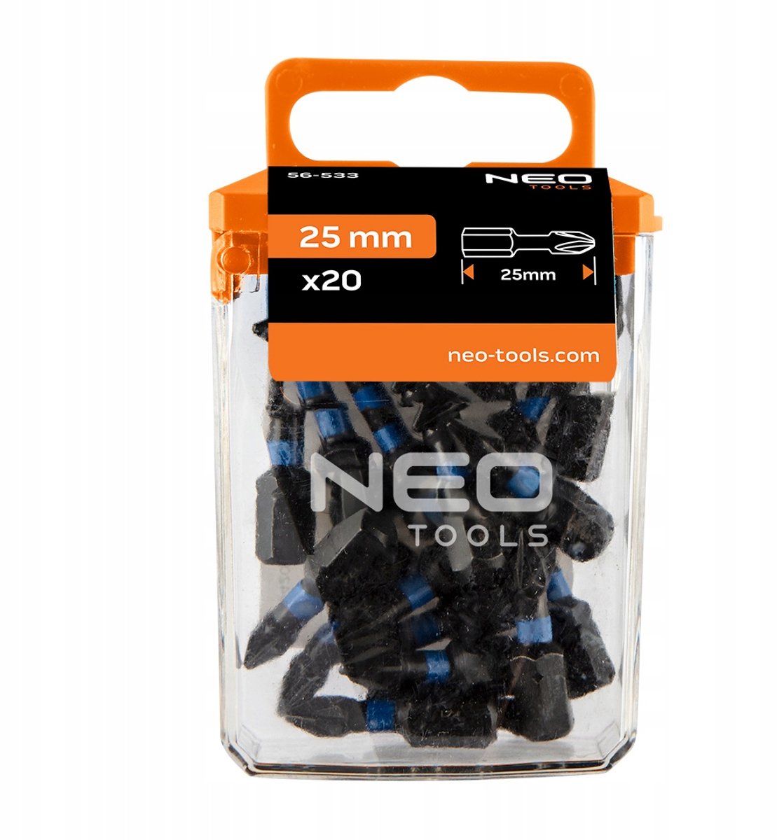 NEO TOOLS Slagbits PZ1 25mm 20 Stuks - S2 Staal 1/4" HEX