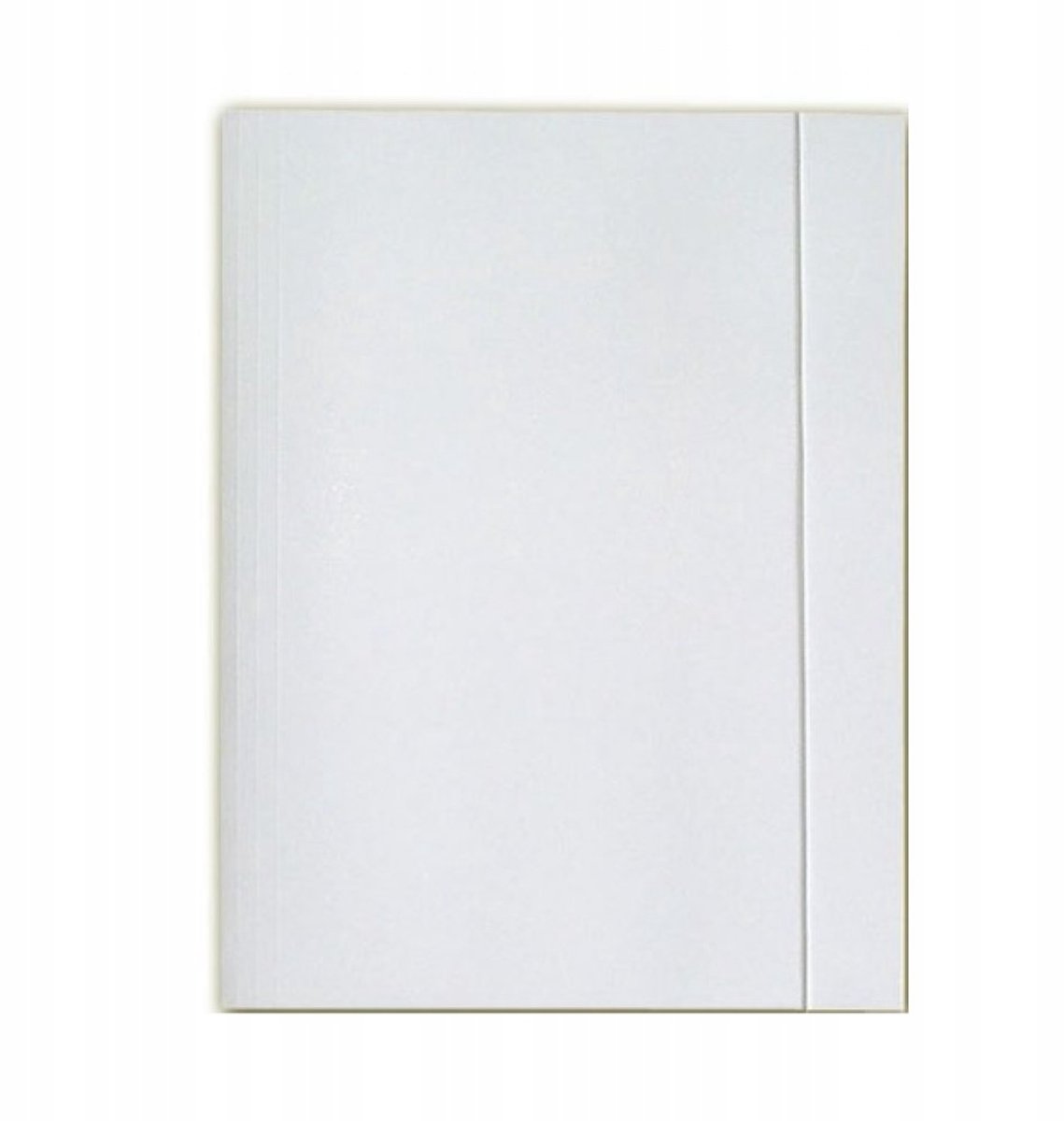 Barbara A4 Kartonnen Map met Elastiek - Wit, 350g/m2