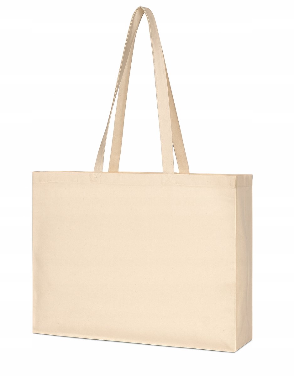 Grote Katoenen Boodschappentas 50x12x36 cm Ecru 220g