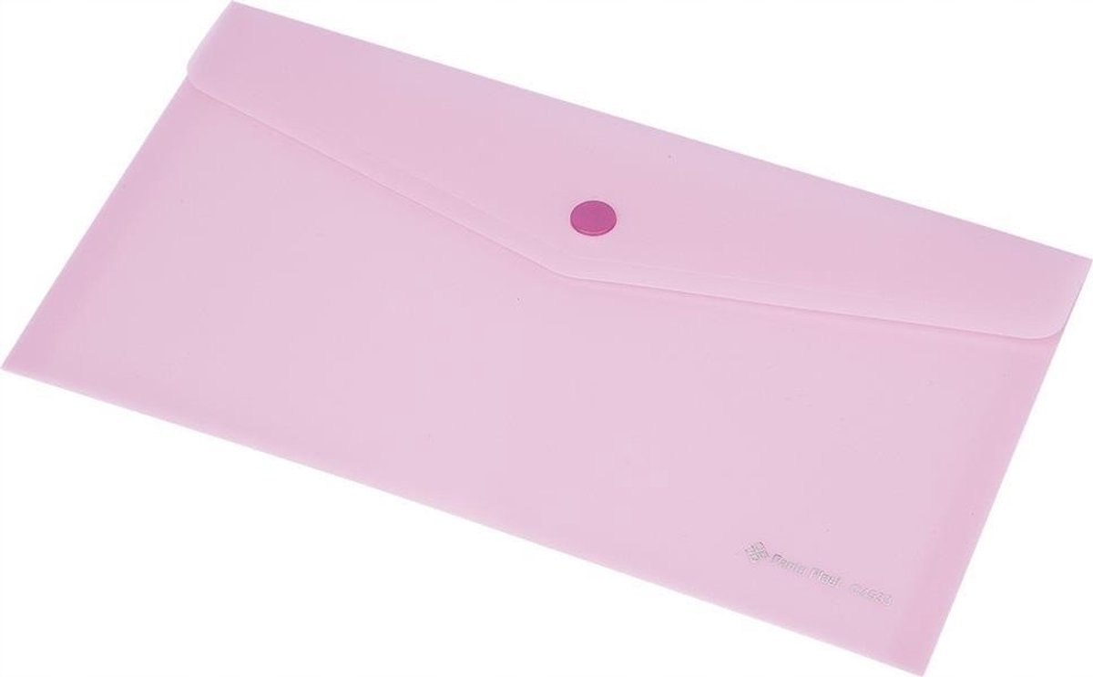 Panta Plast Roze Pastel Lade Kaart met Drukknoop - Smal