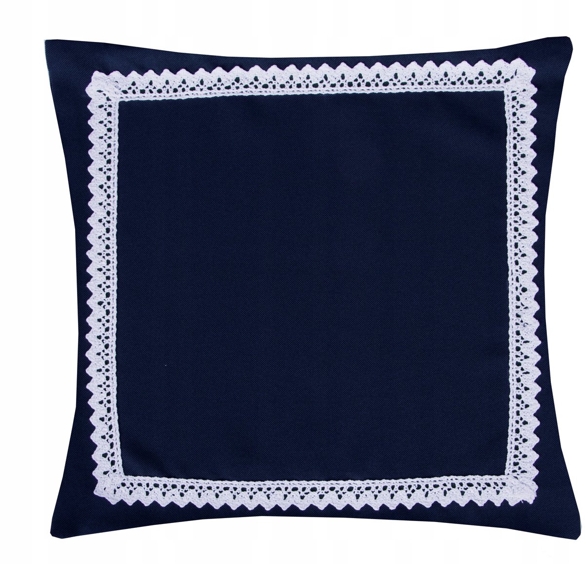 Decoratieve Kussenhoes MALAGA 40x40cm Marineblauw met Kant